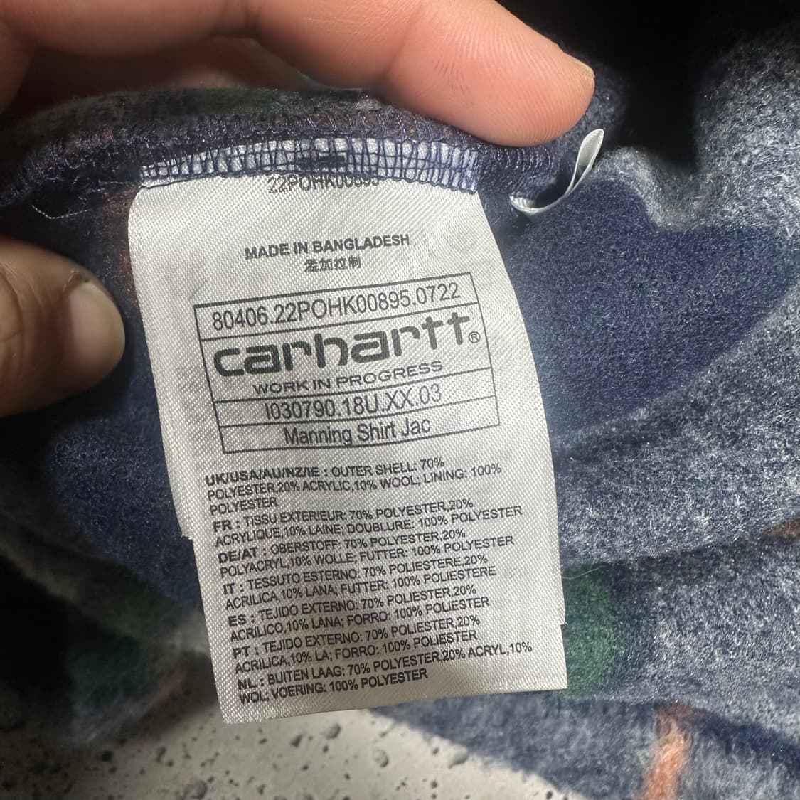 ✨ (바배) 칼하트 웍스아웃 체크 울 셔츠 자켓 상품이미지4