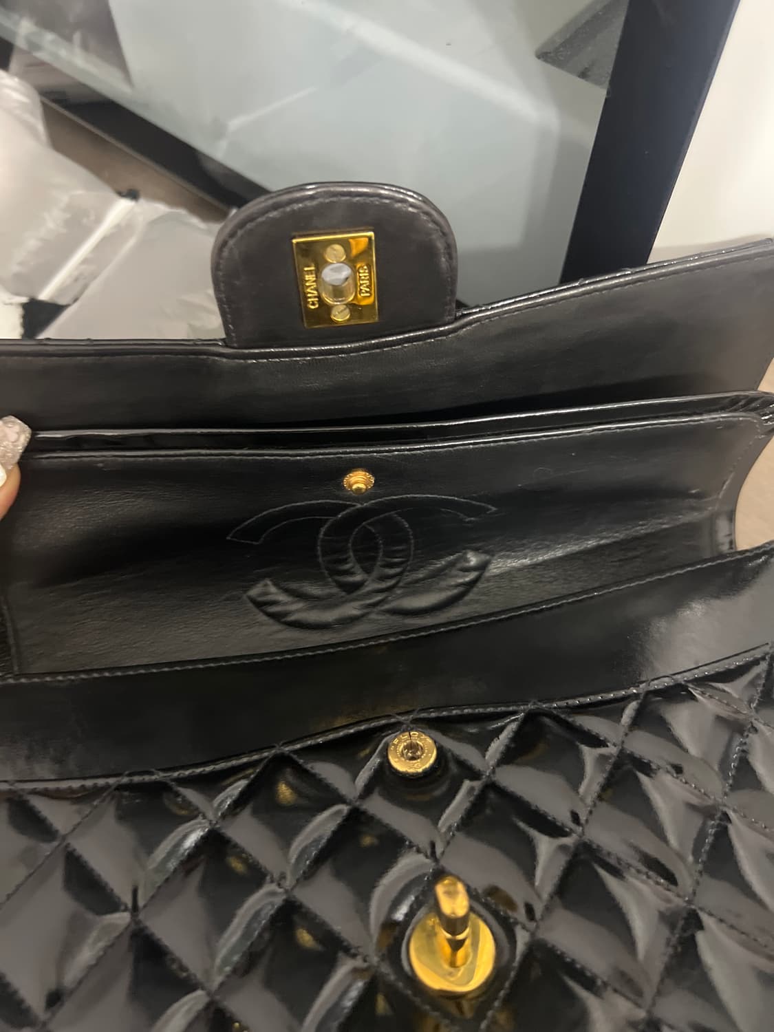 풀박)샤넬 24K도금 클래식 페인던트 플랩백 상품이미지3