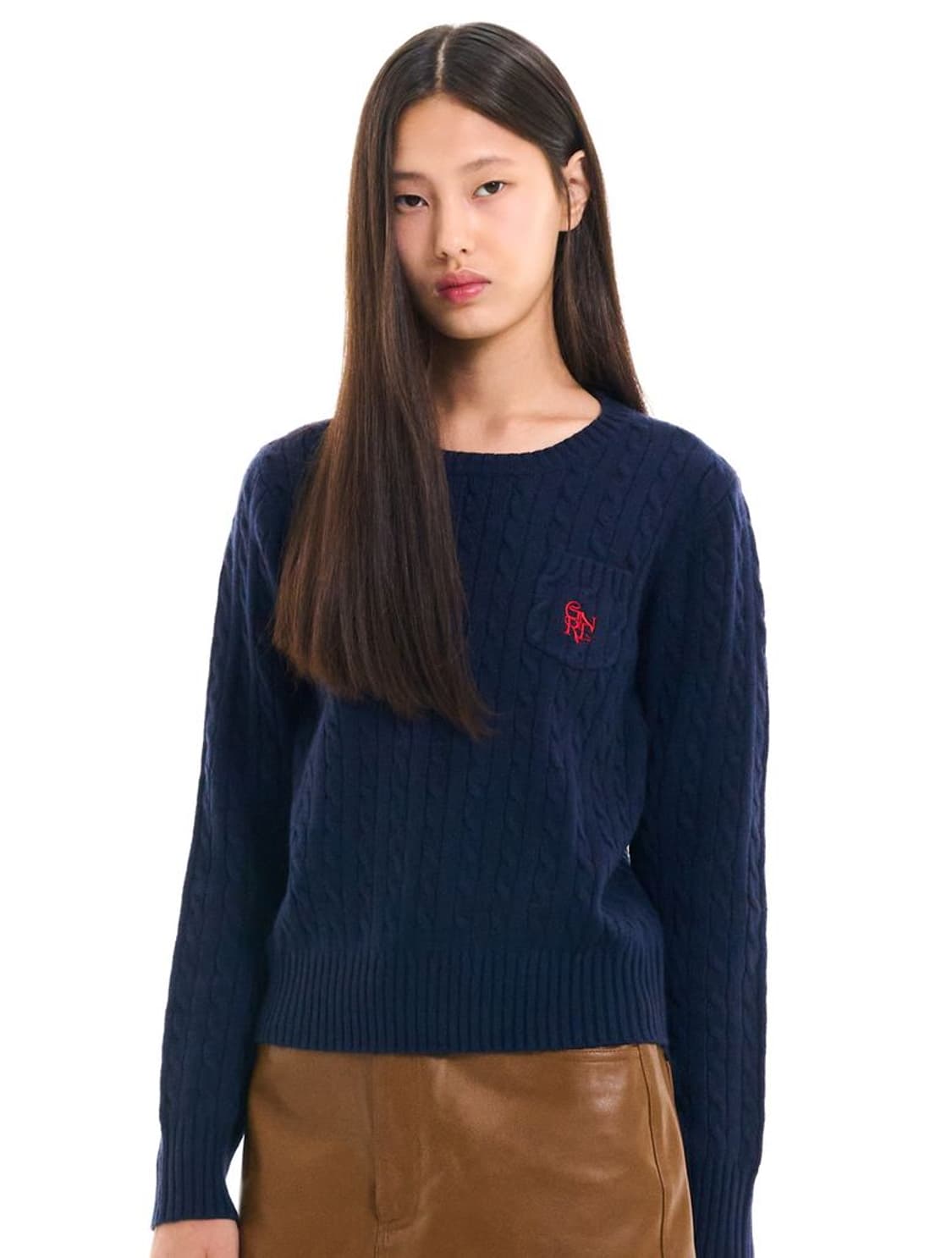 제네럴아이디어 네이비 니트 / 여성 니트 / 여자 니트  상품이미지1