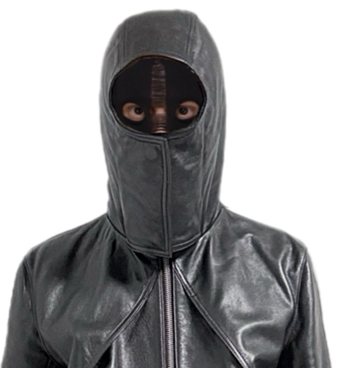 ( 레어) FLANEUR 바라클라바 후드 카우레더자켓 상품이미지2