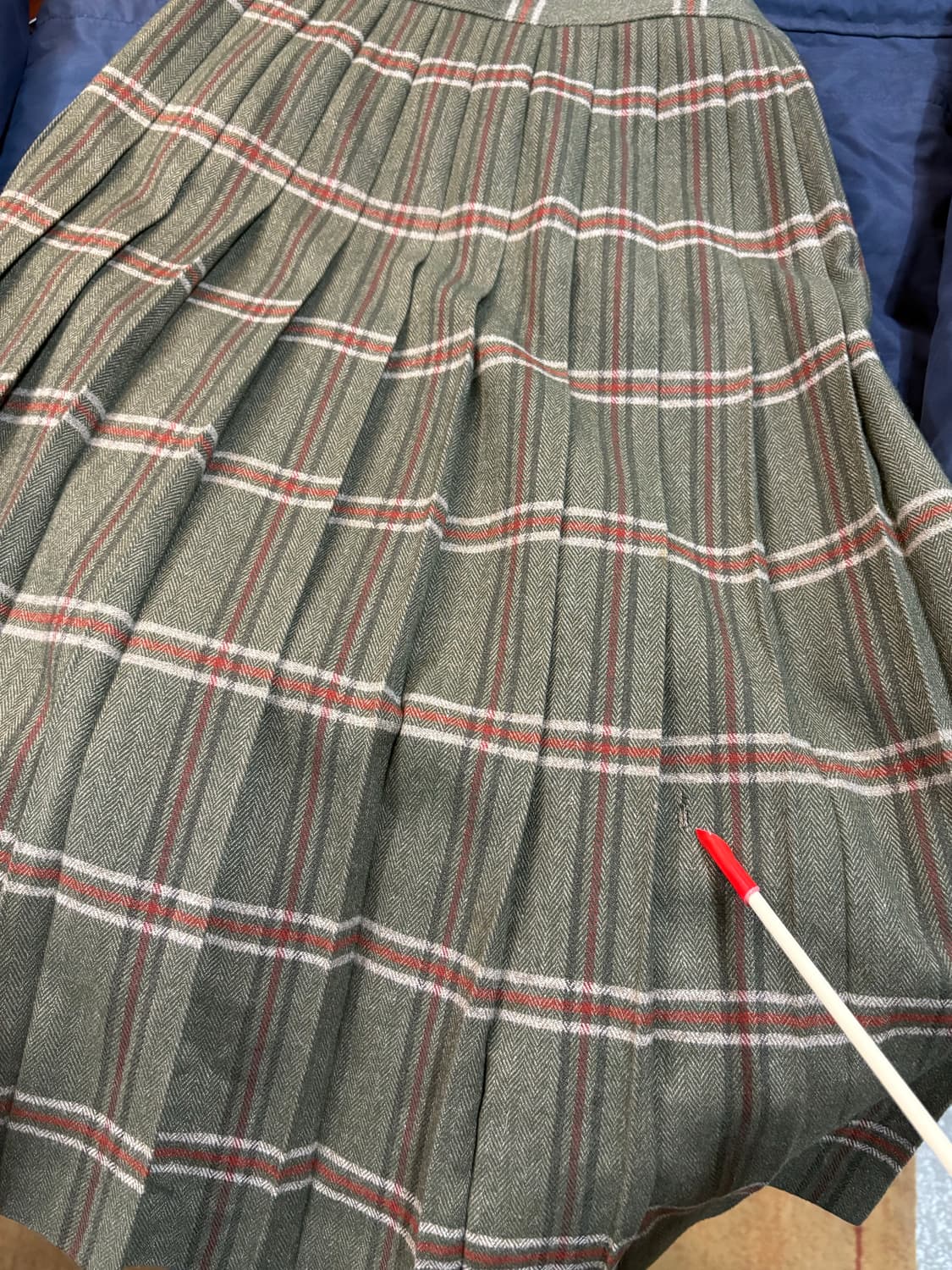 빈티지 체크 타탄 플리츠 롱 스커트 상품이미지5