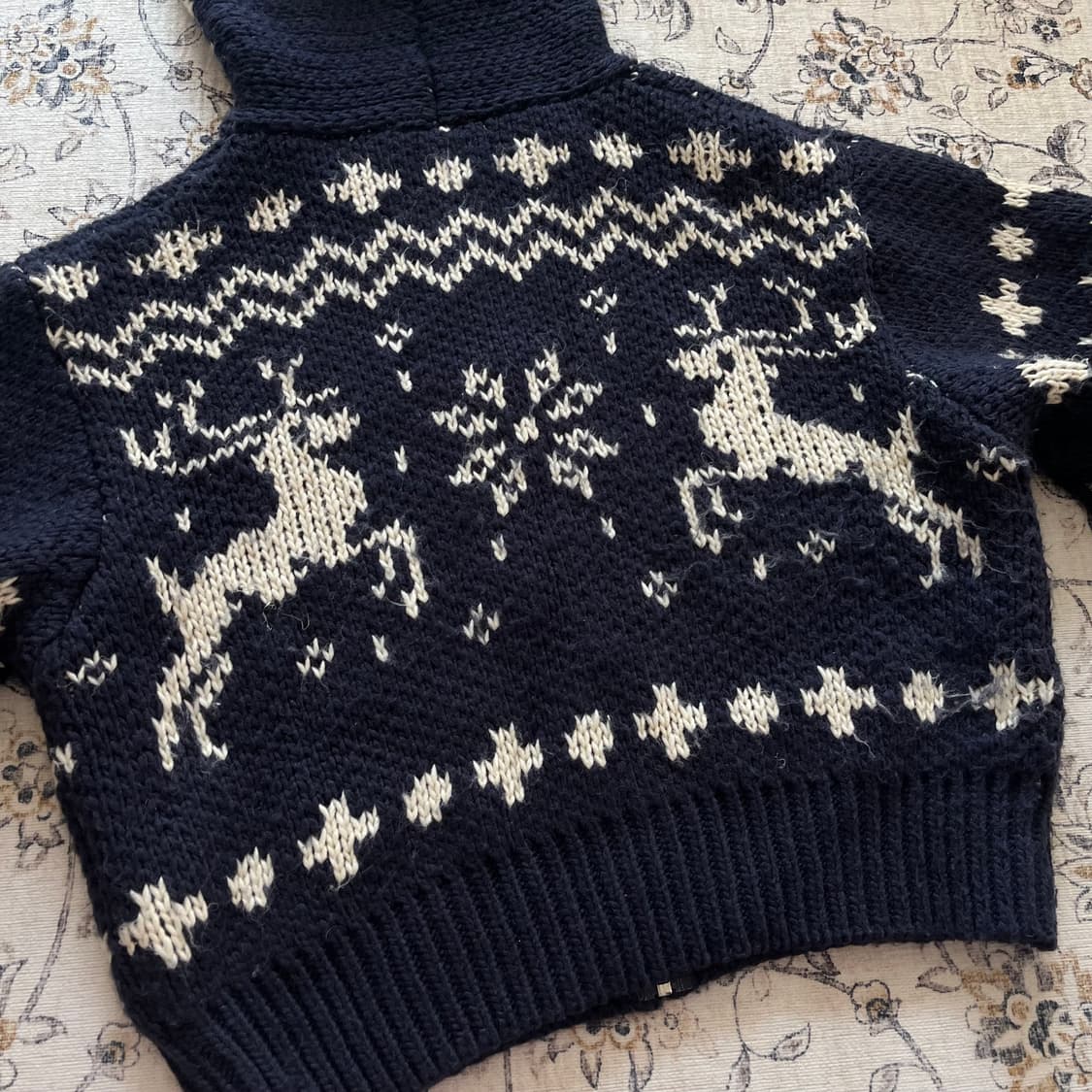 빈티지 사슴 노르딕 후드 니트집업 상품이미지4