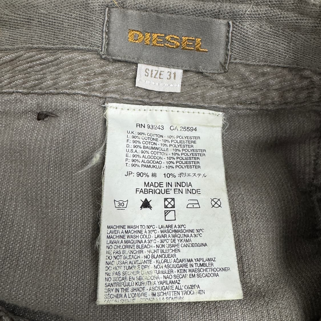 디젤 멀티포켓 와이드 밀리터리 코듀로이 카고팬츠 상품이미지8