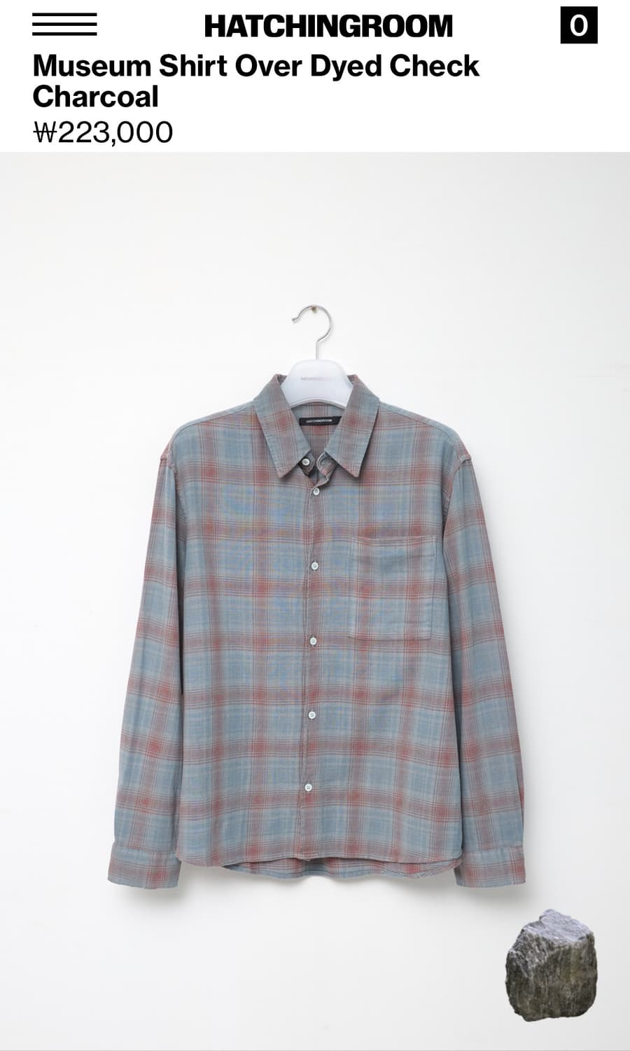 해칭룸 Museum Shirt Over Dyed Check Charcoa 상품이미지1