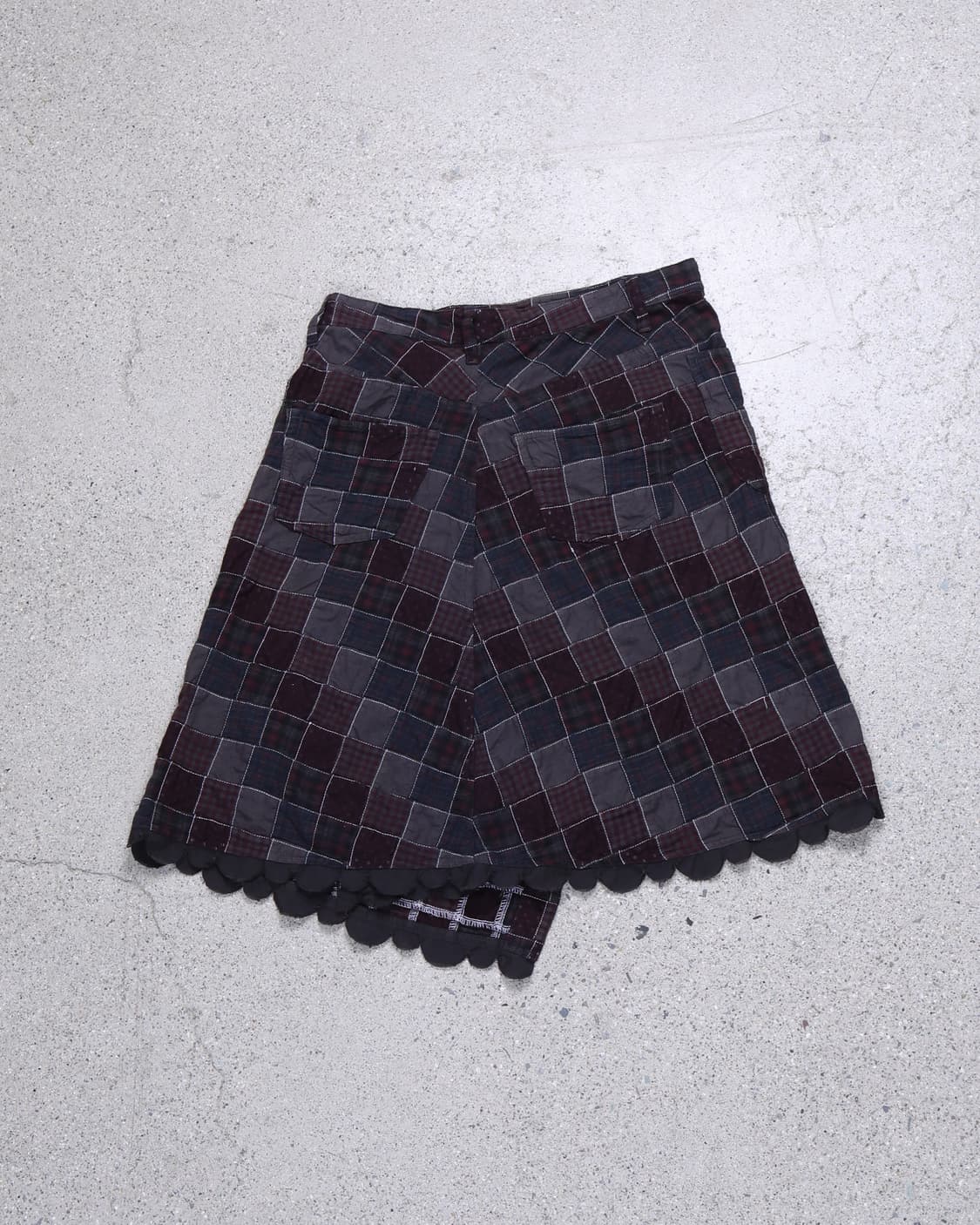 Né-net 2000s Patchwork Check Wrap Skirt 상품이미지5