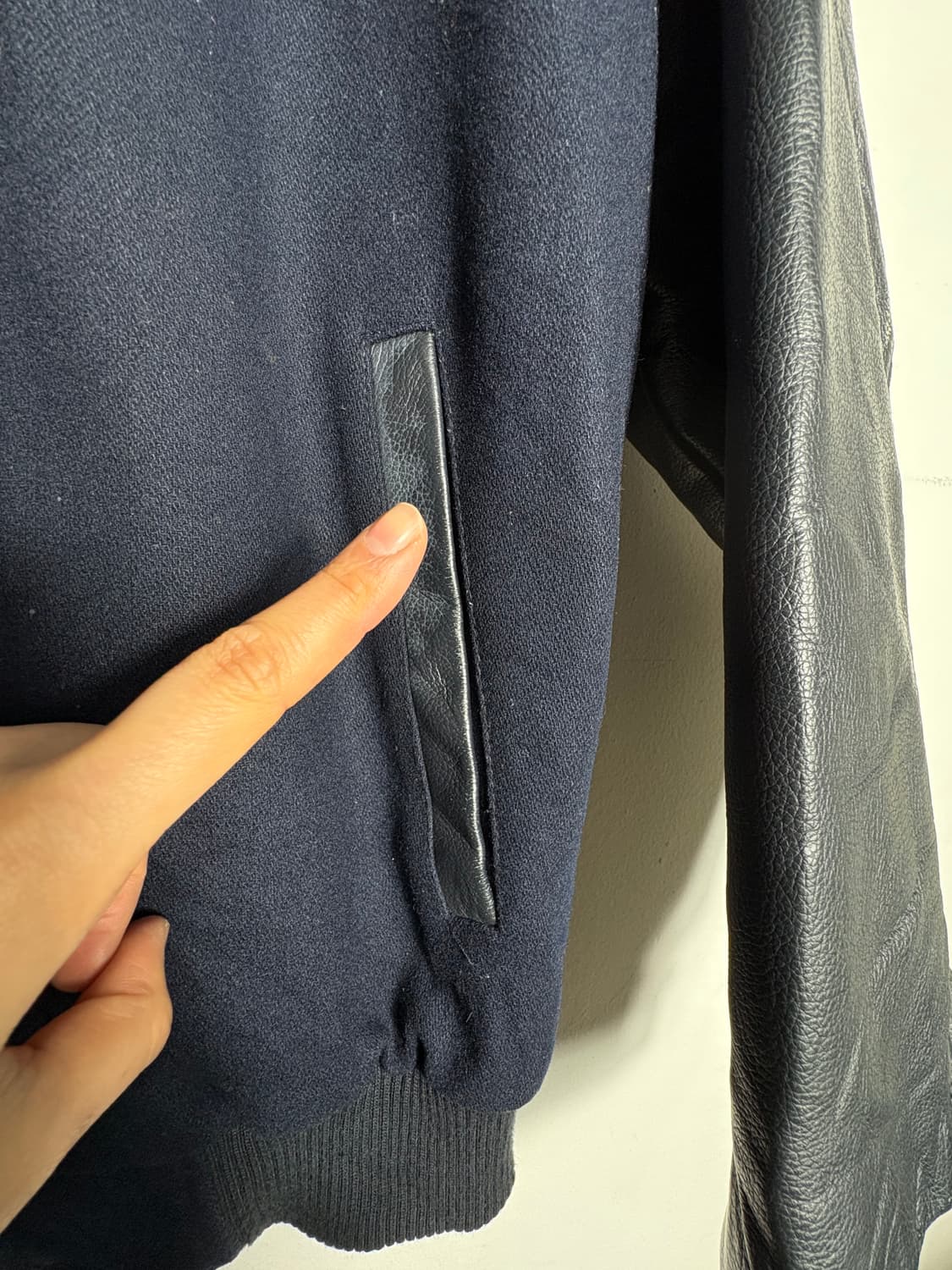 North end 울 가죽 바시티 자켓 상품이미지10