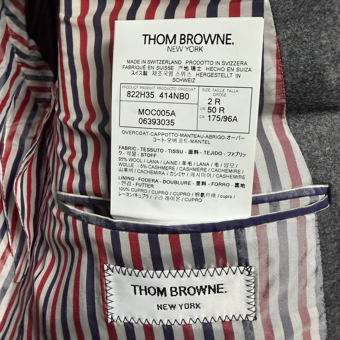 [S+급/2] 톰브라운 사선완장 울 체스터필드 오버 코트 그레이 상품이미지8