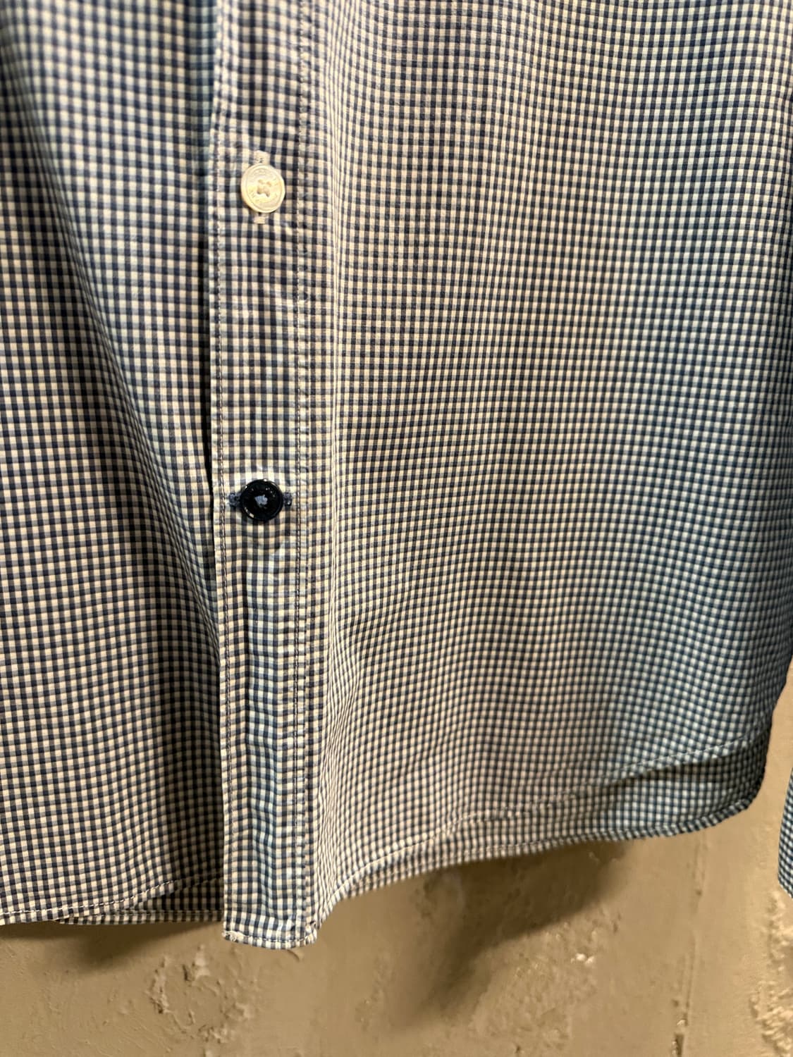 버버리 깅엄 체크 셔츠 로고 자수 L 상품이미지3
