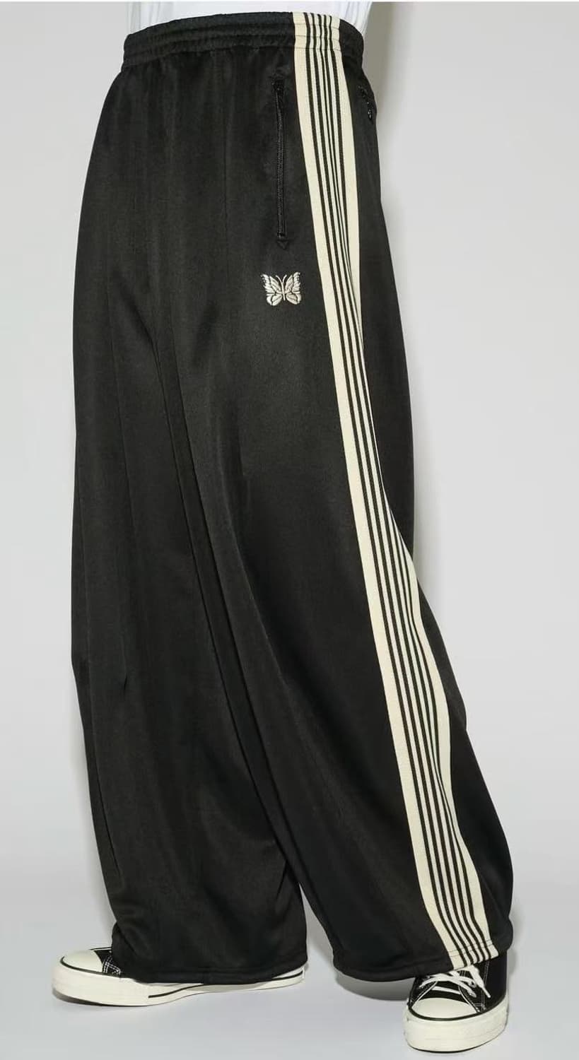 니들스 별주 폴리트랙팬츠 블랙화이트 s 상품이미지1