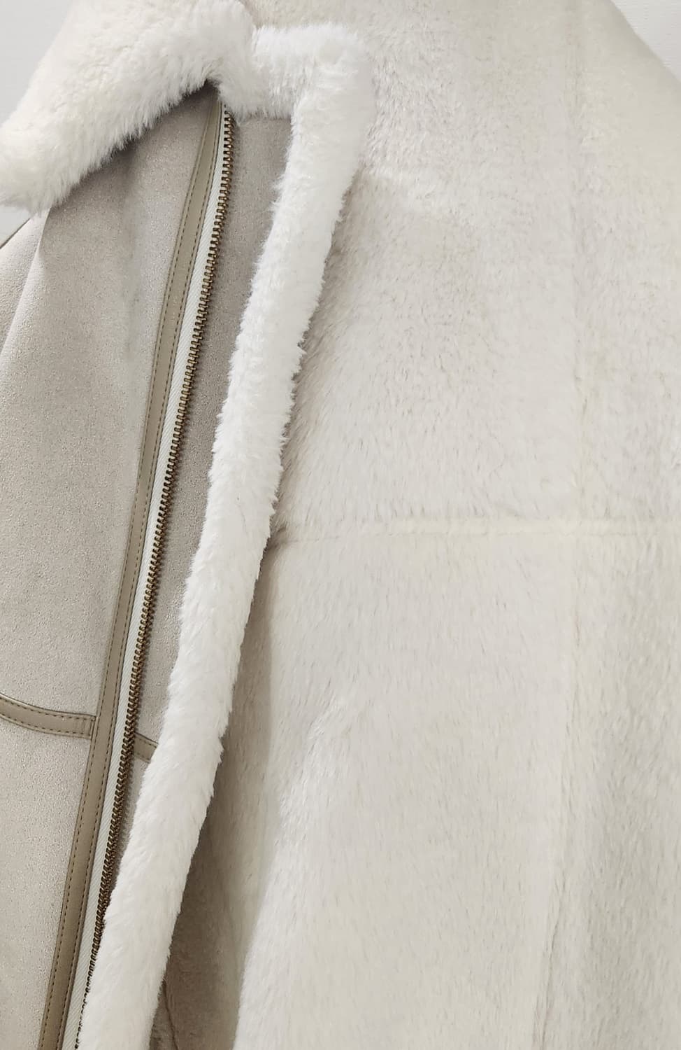 아이보리 롱무스탕코트 상품이미지6