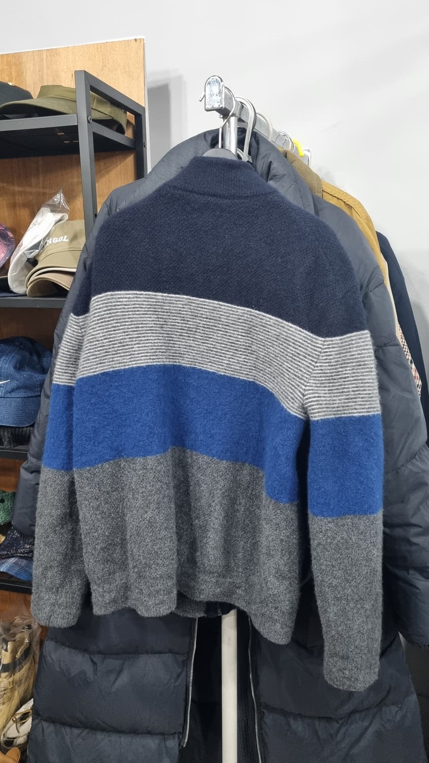 HAZZYS(헤지스) 집업 울혼방 니트 가디간 100~슬림105 상품이미지3