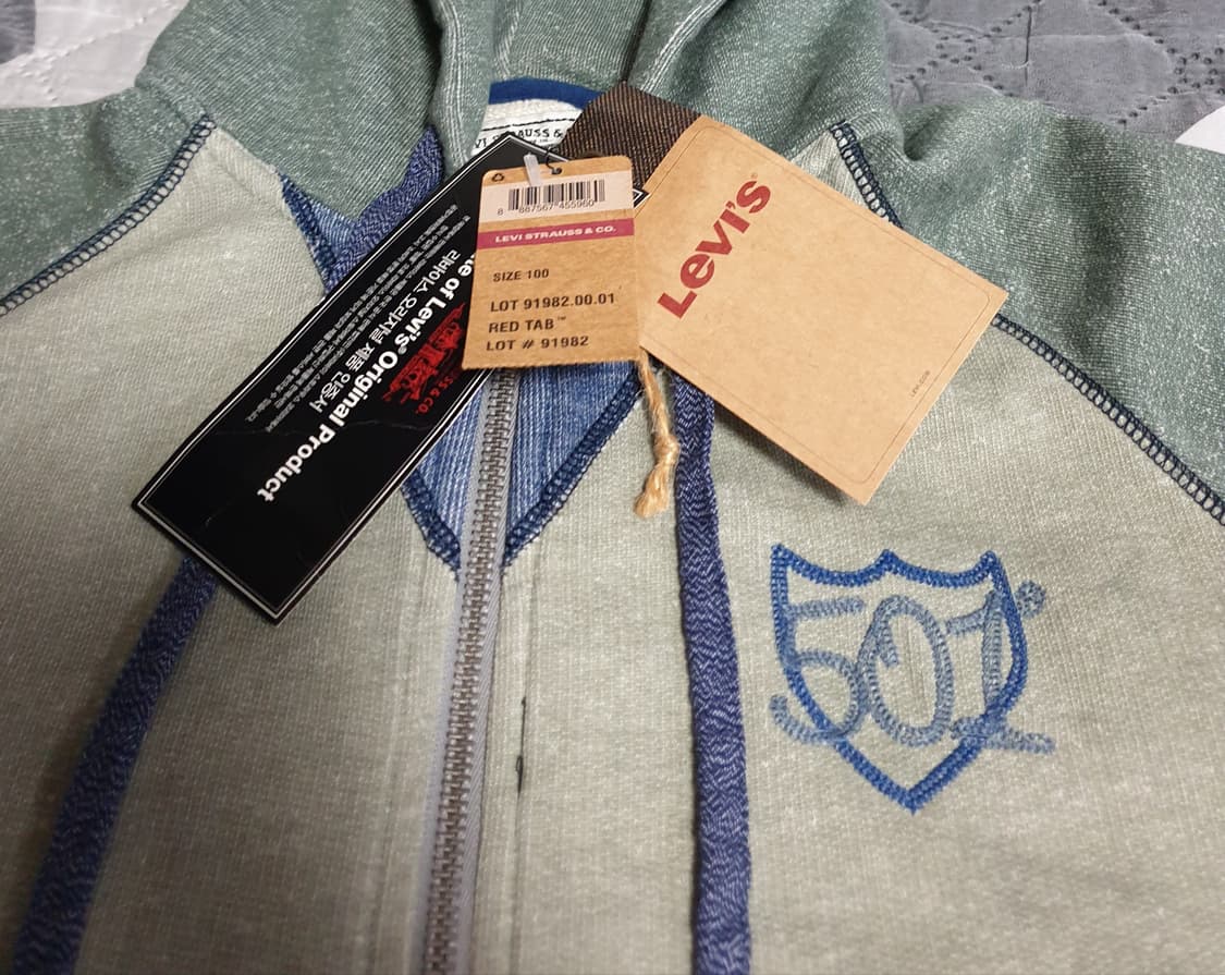 (새상품) 리바이스 올드스쿨 501 빈티지 배색 후드 집업 (L) 상품이미지2