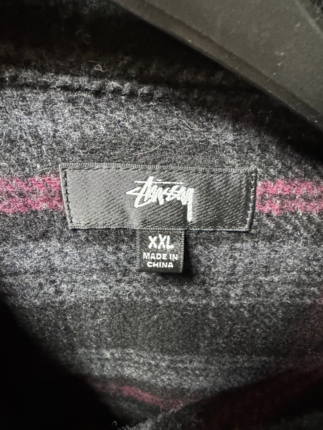 스투시 리드 울 플래이드 집업 셔츠 블랙 reed wool plaid 상품이미지4