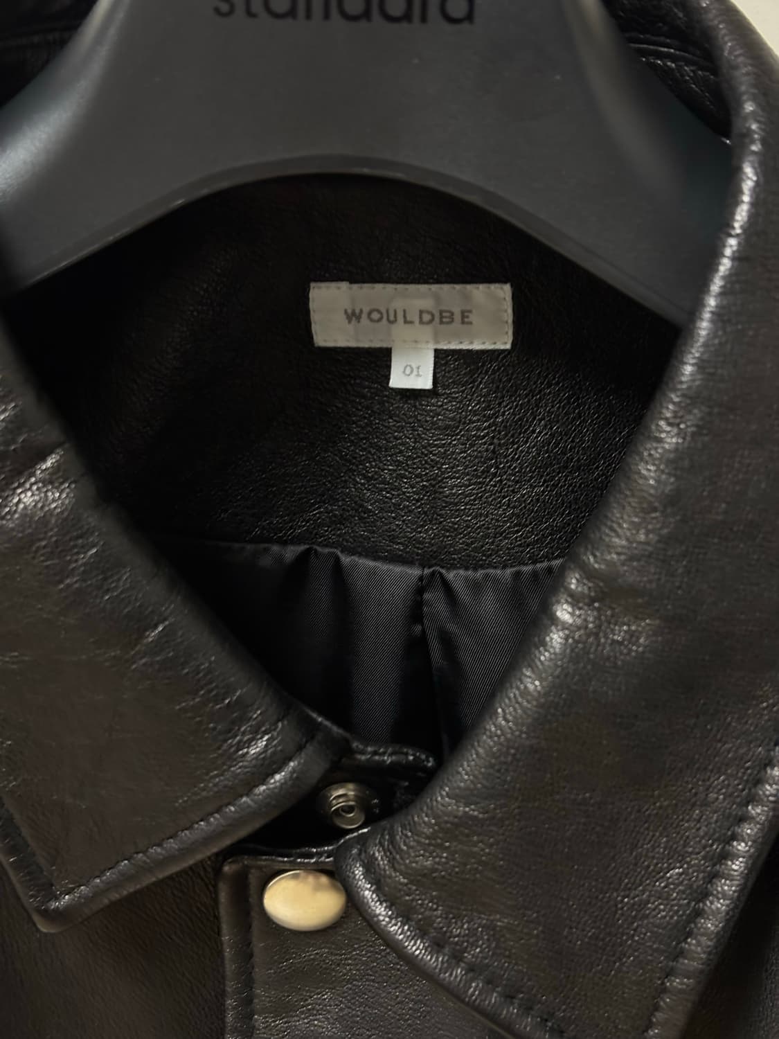 Wouldbe 우드비 Lamb Leather Coach Jacket 상품이미지2