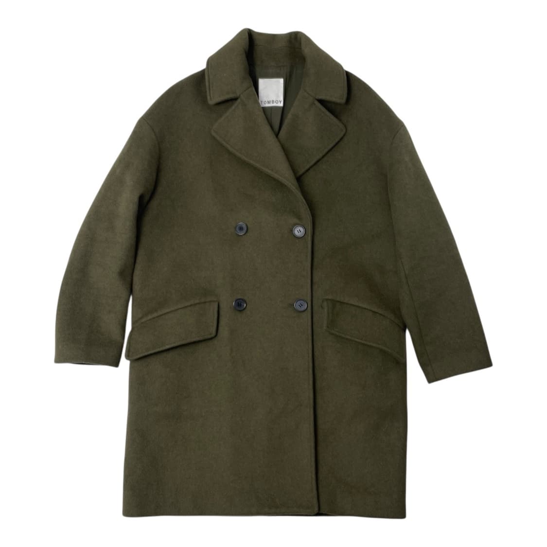 [중고] 스튜디오 톰보이 오버핏 더블 브레스티드 코트 카키 상품이미지1