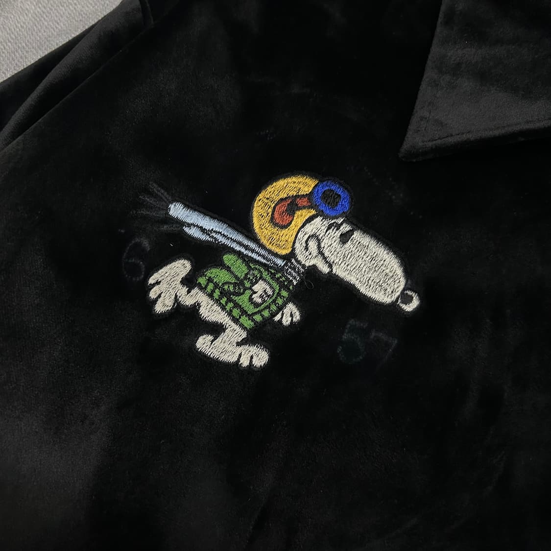 Vintage Snoopy Embroidery Velvet Jacket 상품이미지4
