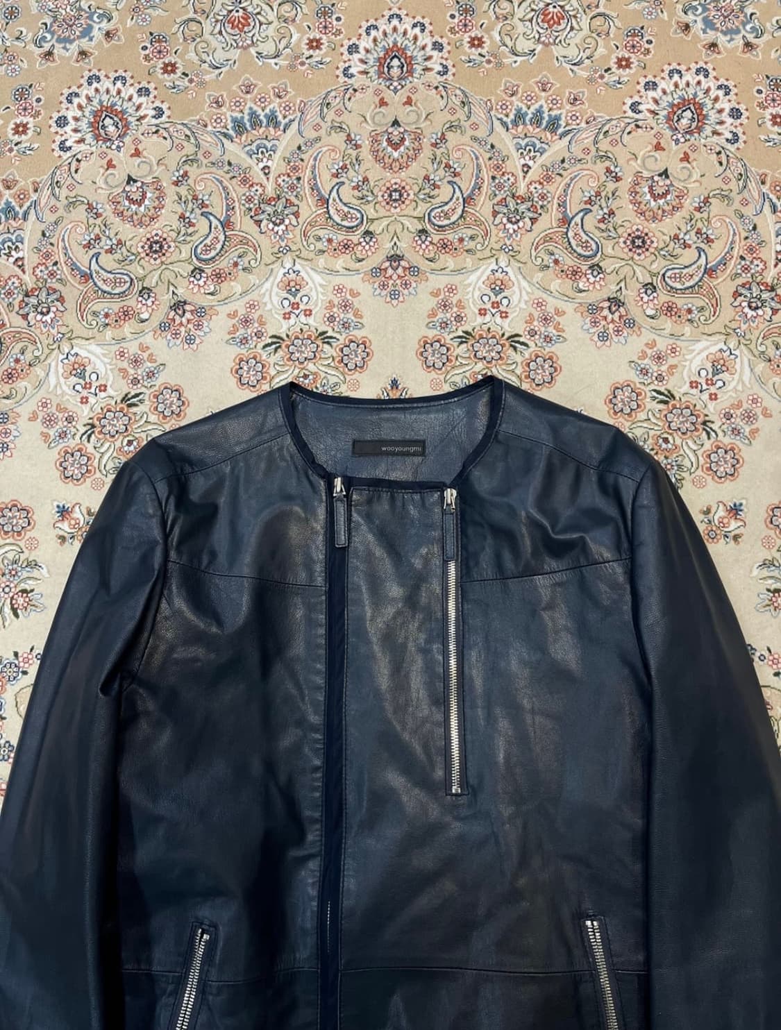 고트 스킨 레더 멀티지퍼 자켓 상품이미지4