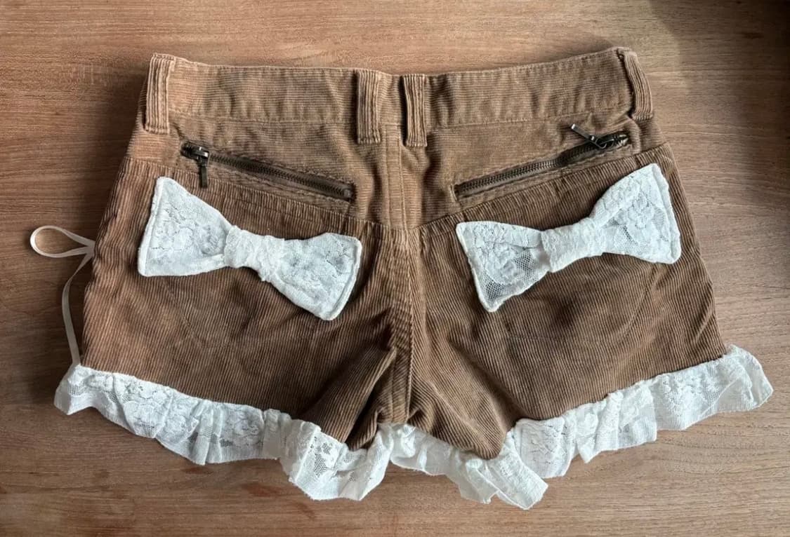 라떼갸루 브라운 반바지 큐롯 상품이미지2