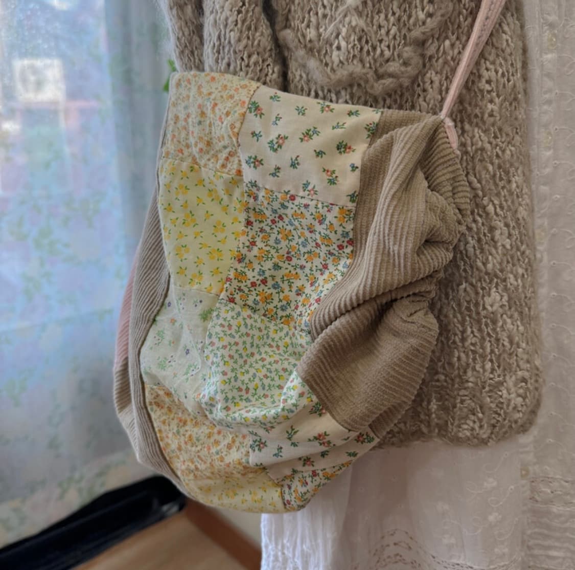 모리걸 패치워크 꽃무늬 복조리 크로스백 상품이미지2