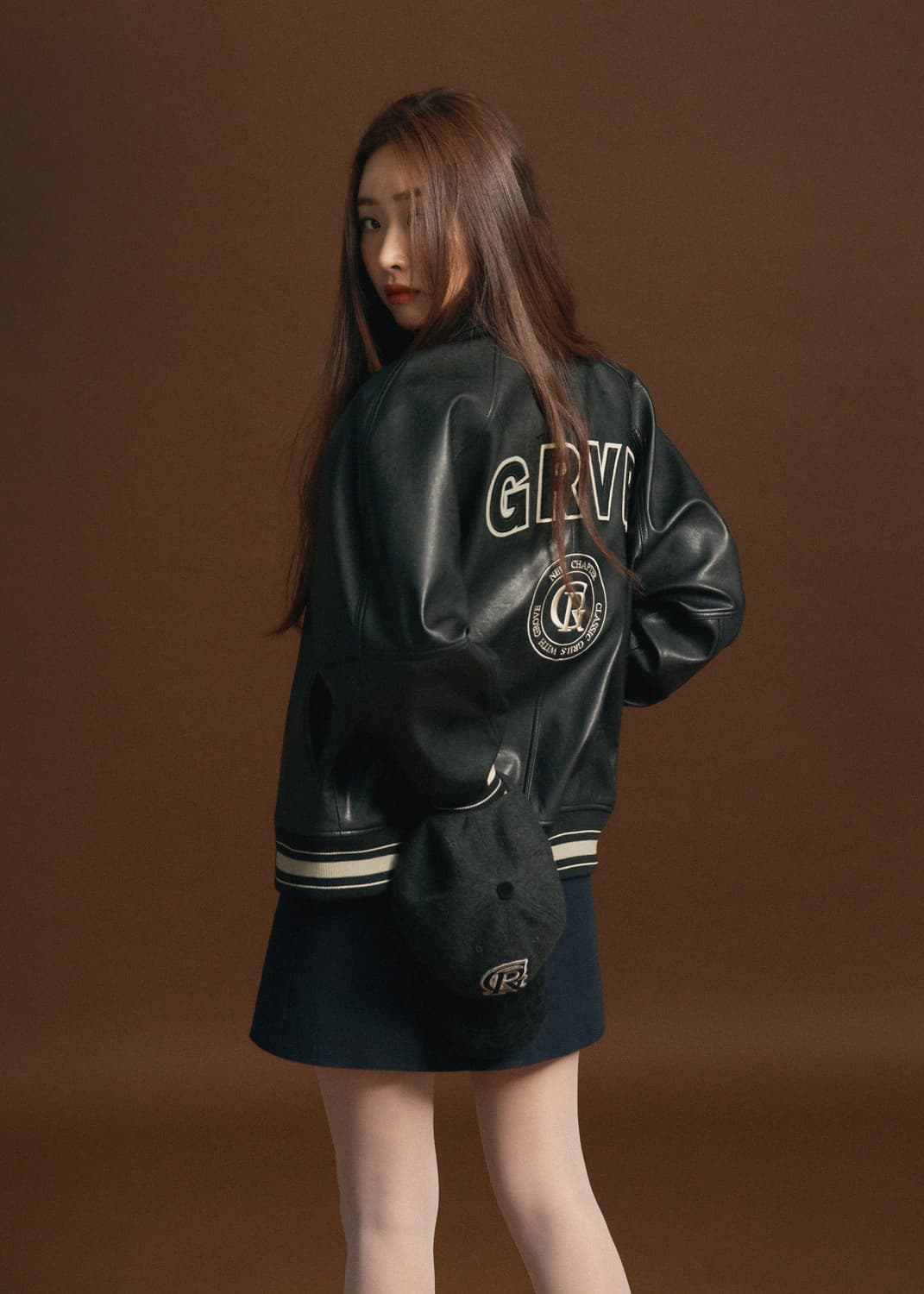 GROVE 그로브 크림 컬러 레더 자켓 상품이미지1