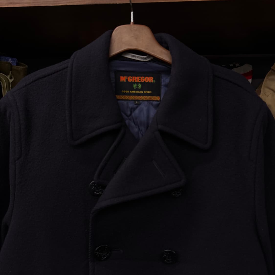 90s McGregor 맥그리거 퀼팅 라이닝 밀리터리 미해군 피코트 상품이미지3