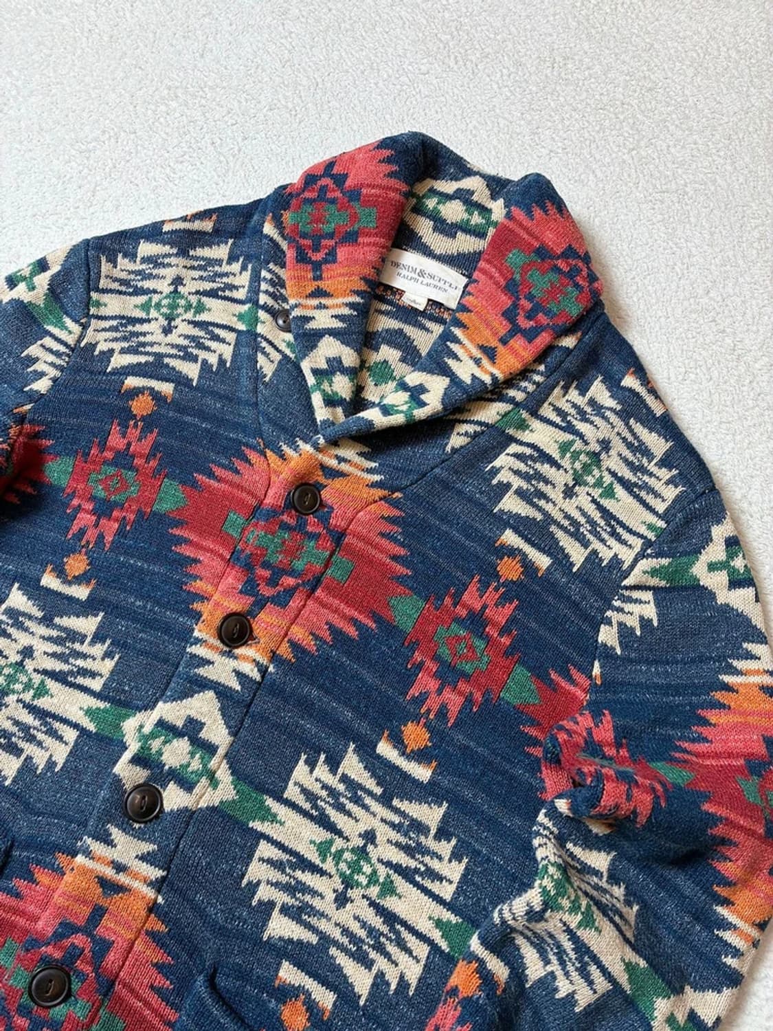 데님앤서플라이 00's 에스닉 패턴 코위찬 버튼 니트 PN7169 상품이미지3