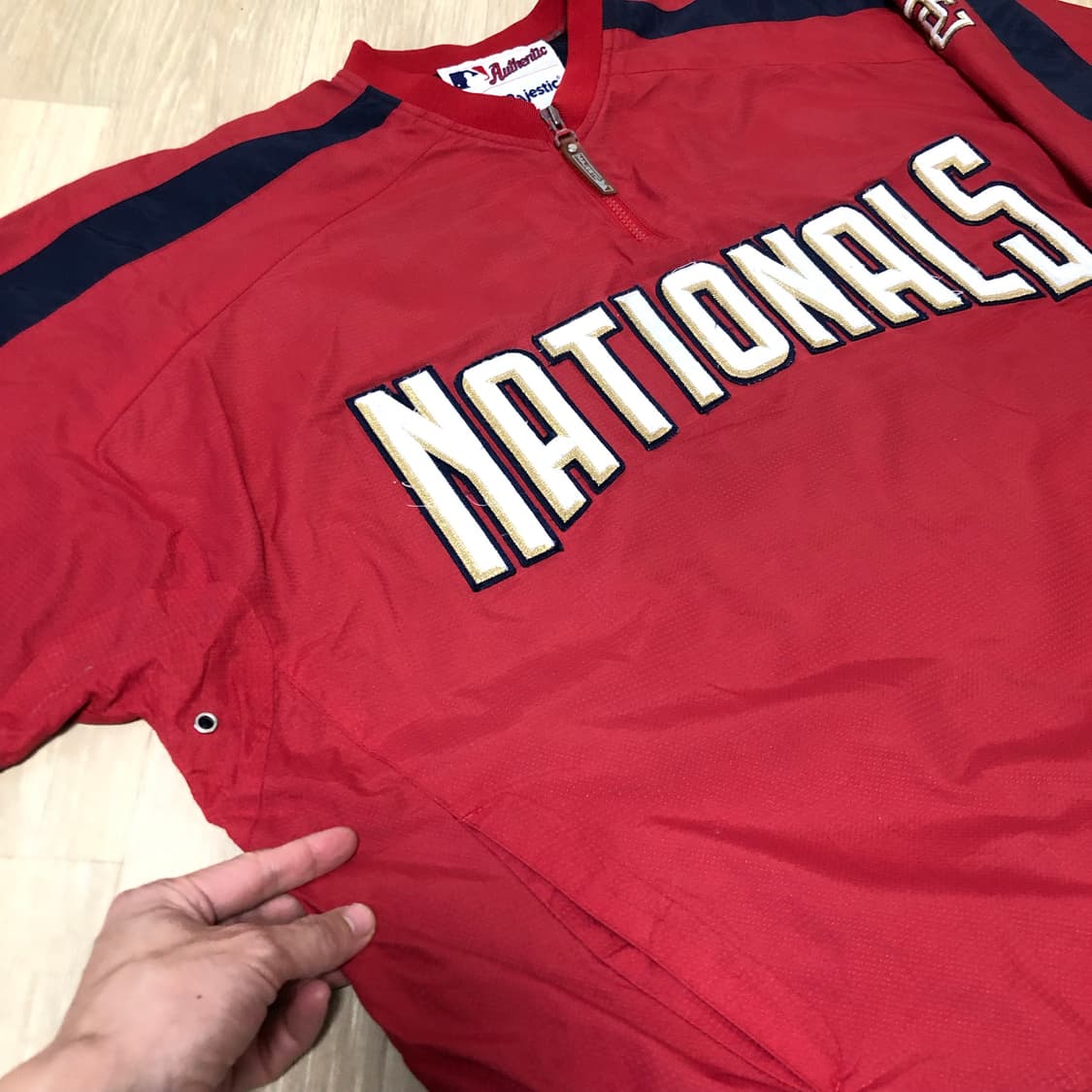 (L) 마제스틱 Majestic 워싱턴 내셔널스 하프집업 웜업 아노락 져 상품이미지5