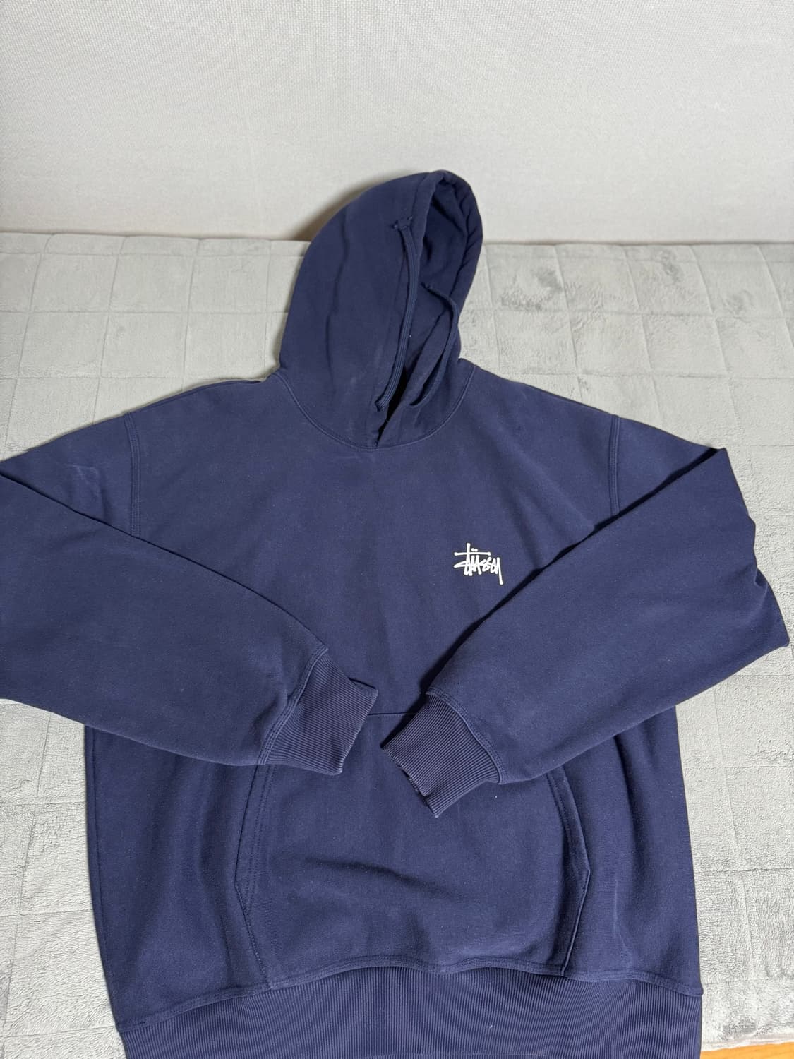 [XL]스투시 베이직 후드 네이비 상품이미지1