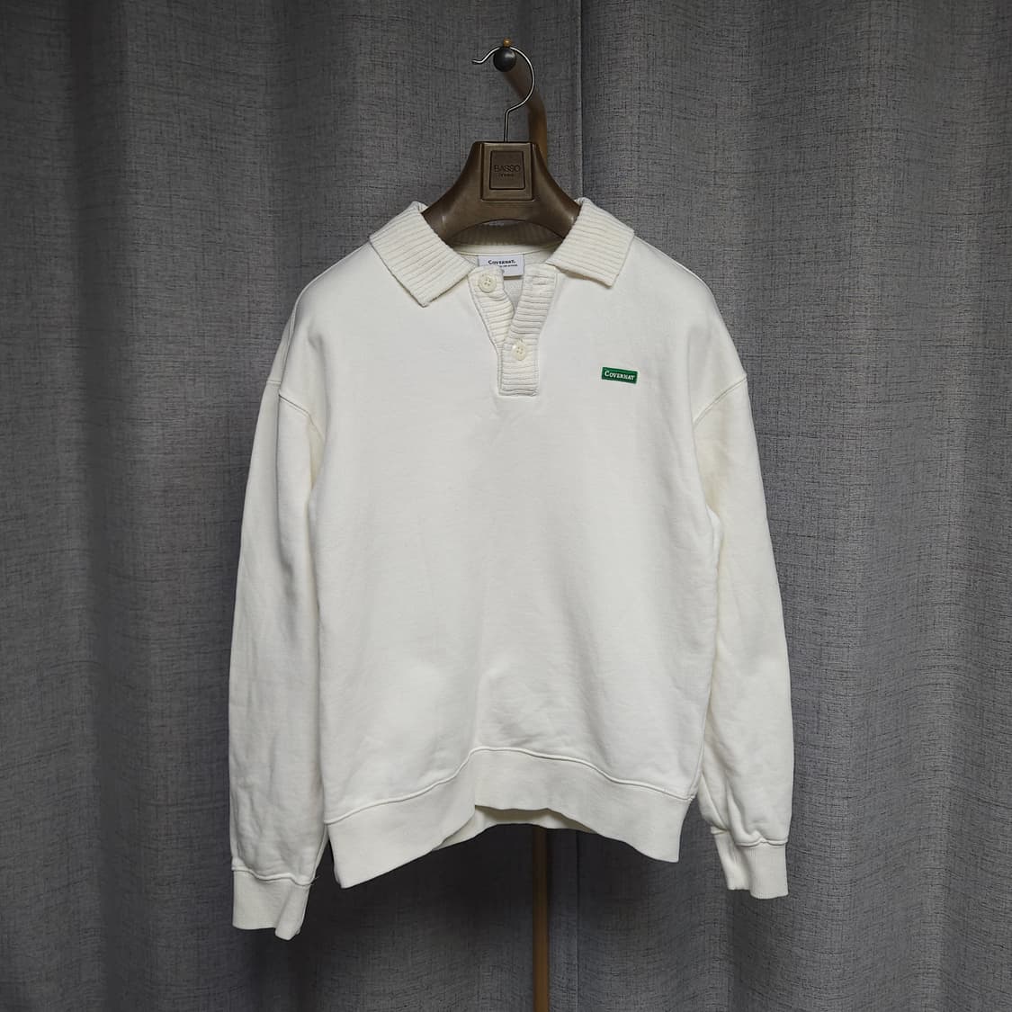 S ) 커버낫 니트 카라 맨투맨 크림색 상품이미지3