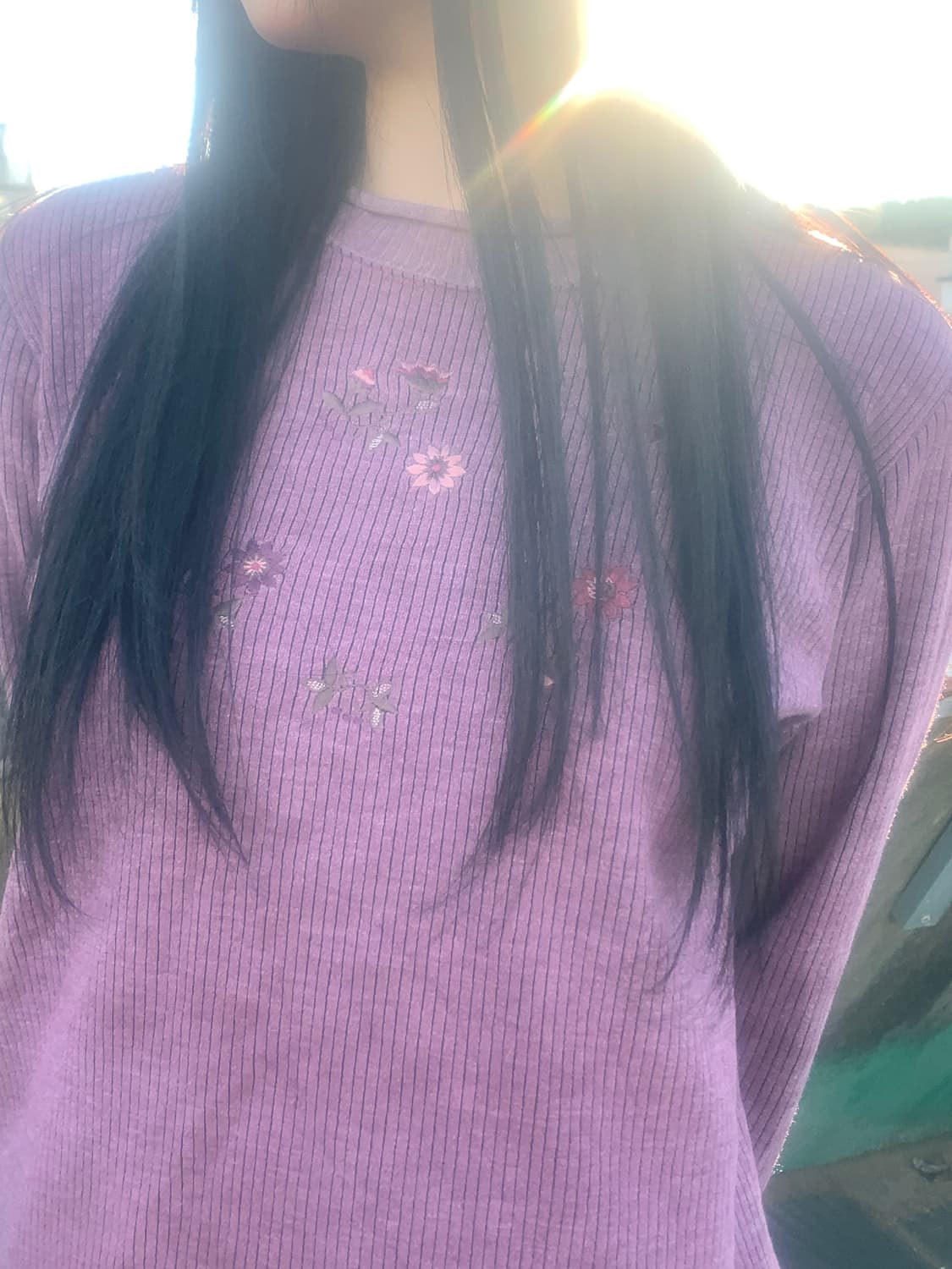 Flower Embroidery Knit(Purple) 상품이미지10