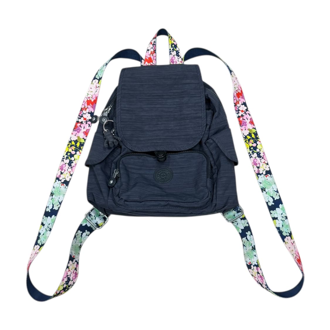 키플링 나일론 스트링 포켓 미니 백팩 가방 네이비 플라워 상품이미지1