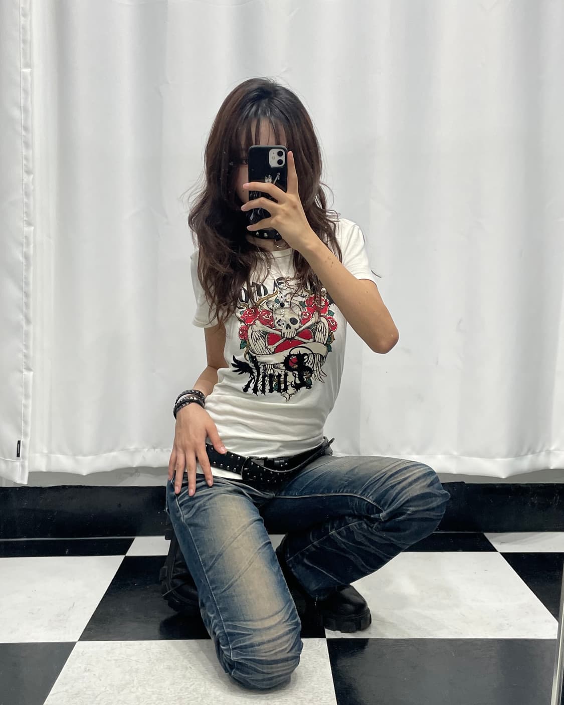 🎸화이트 스컬 프린팅 티셔츠🎸 상품이미지2