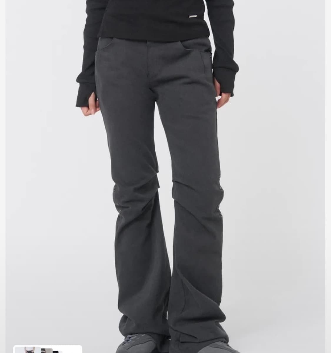 미세키서울 Shifted snap pants CHARCOAL 상품이미지1