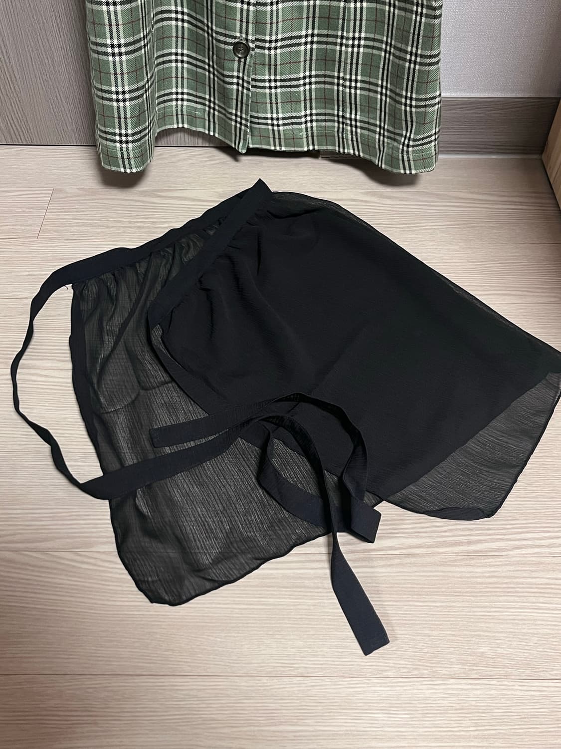 시눈 체크 원피스 그린 상품이미지3
