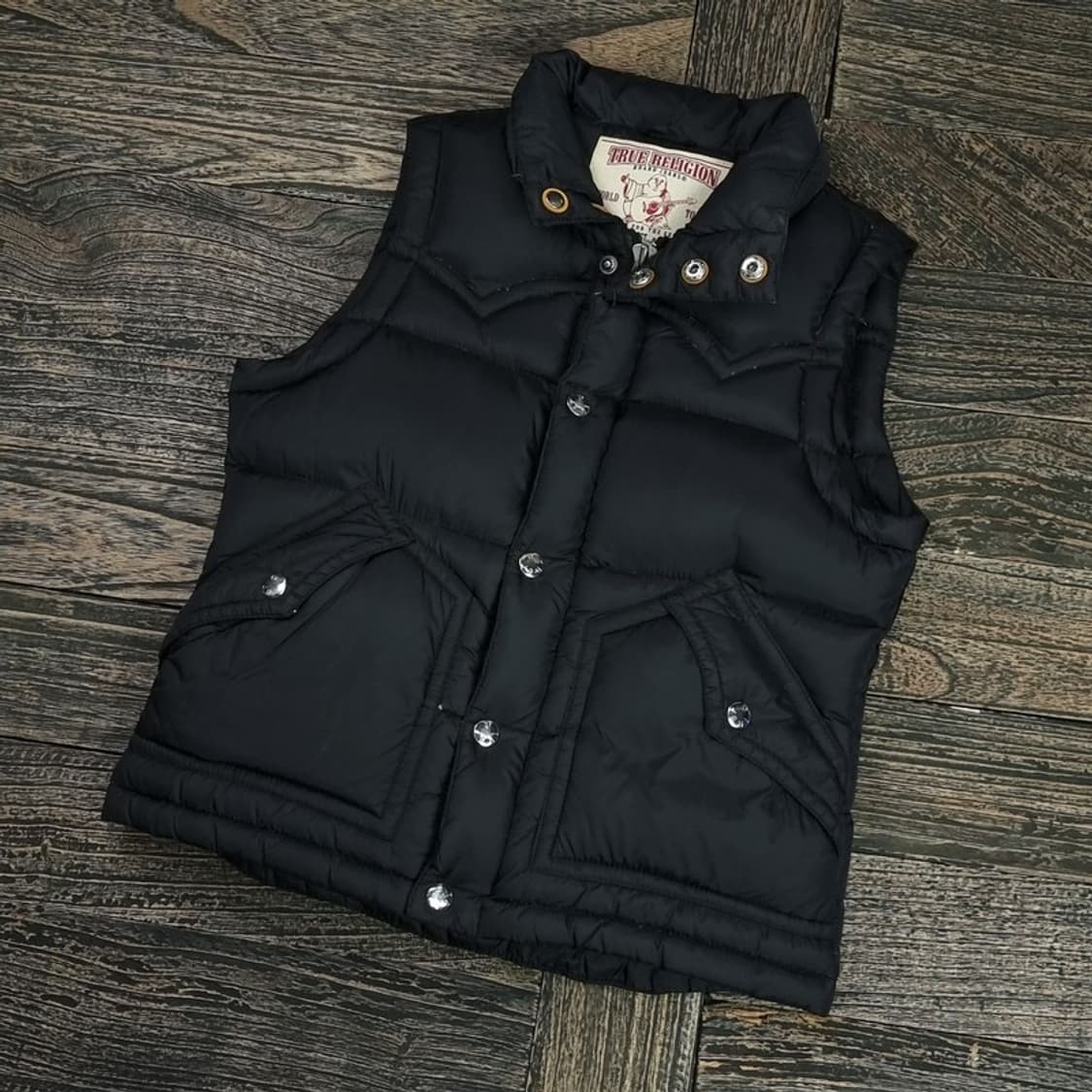 트루릴리전 덕다운 슬림핏 패딩 조끼 블랙 M16416 상품이미지1