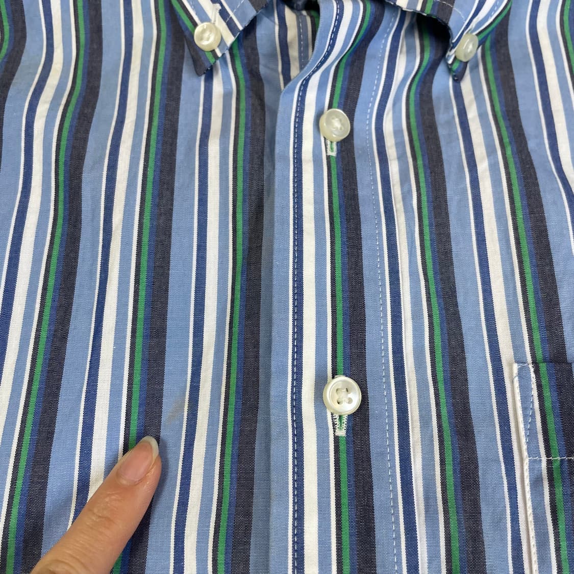 Dayson 블루 스트라이프 원포켓 긴팔 셔츠 95 상품이미지4