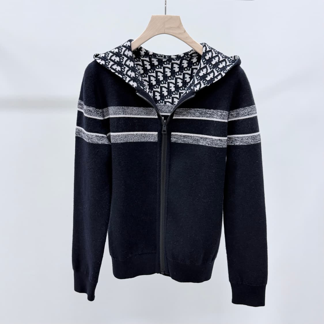 [S+급/42] 디올 리버서블 오블리크 캐시미어 후드집업 가디건 상품이미지2