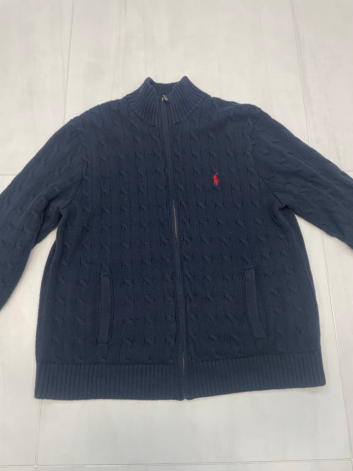 폴로 니트 풀집업 블랙x 상품이미지1