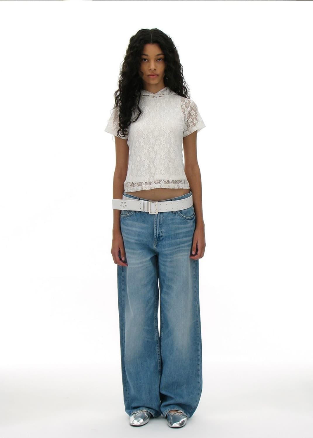 파르티멘토우먼 LACE HOODED SHORT SLEEVE TEE_WHI 상품이미지5