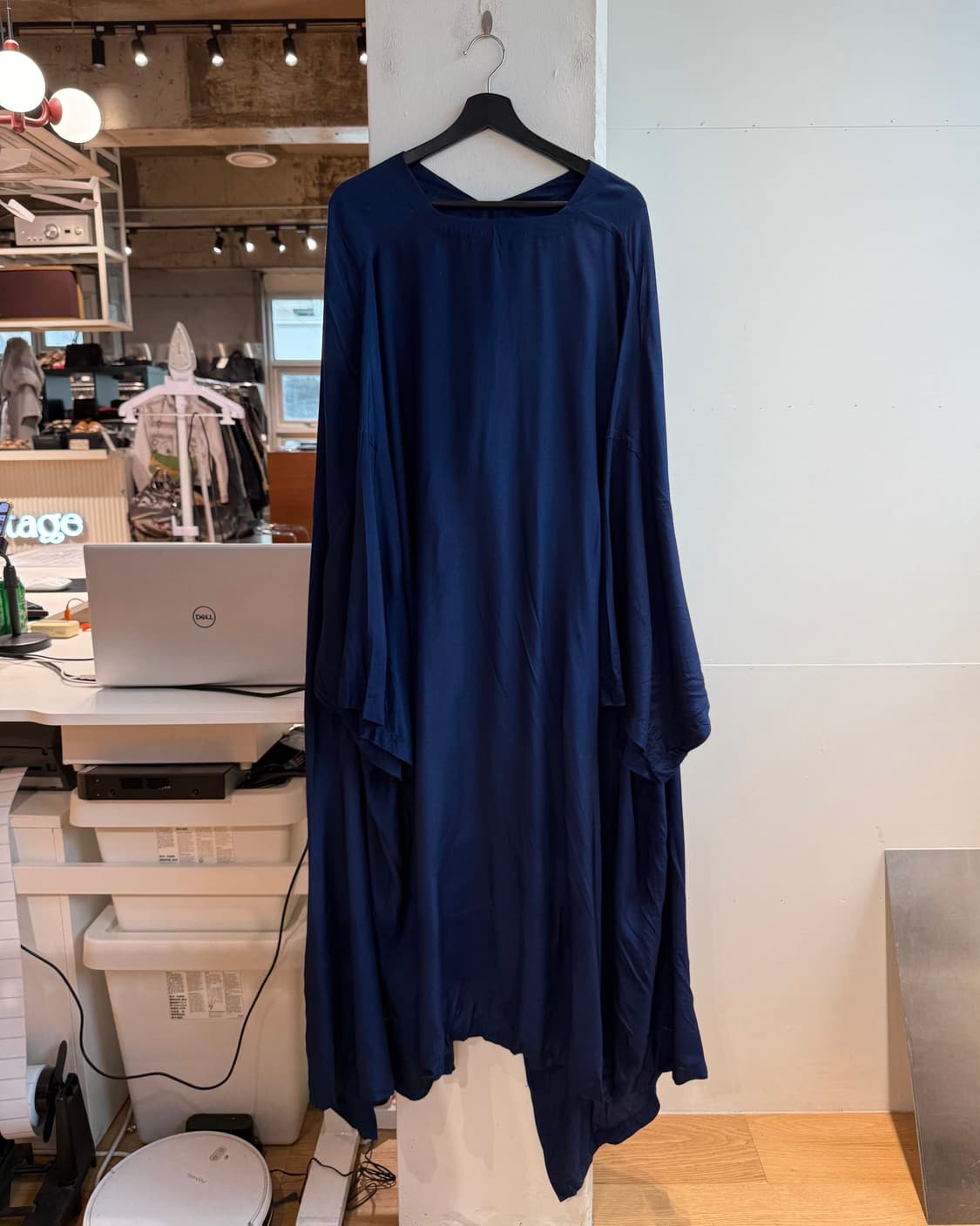 꼼데가르송 네이비 언발 드레이프 원피스  상품이미지6
