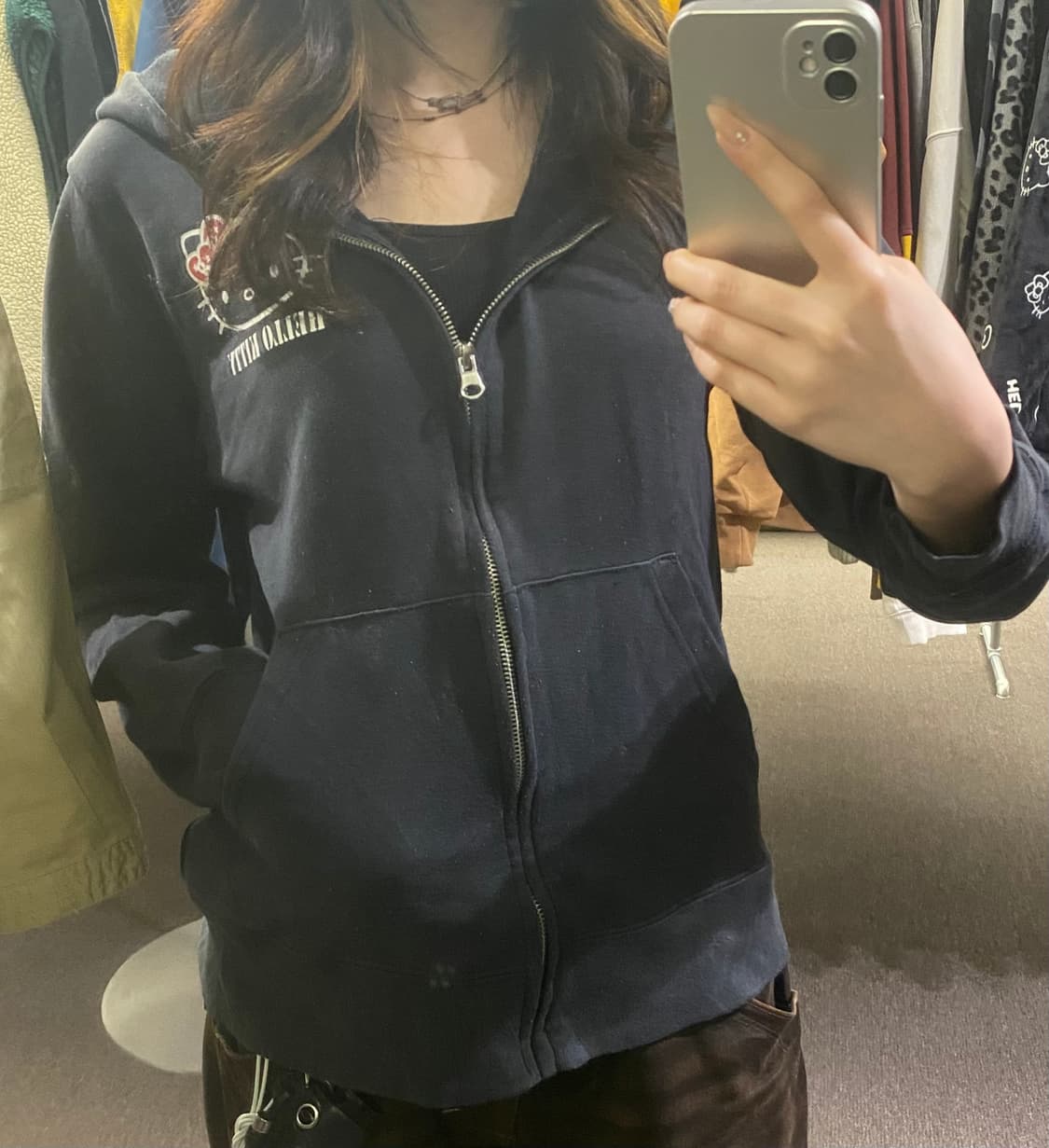 M)Hello Kitty 빈티지 여성 캐릭터 후드집업 상품이미지2