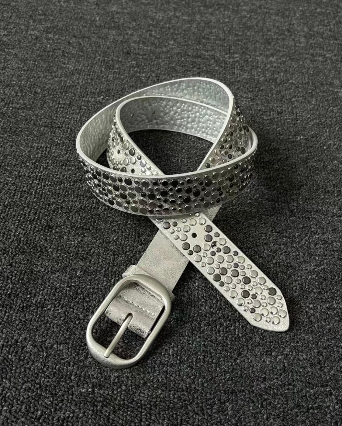 Vintage Silver Studded Punk Belt 상품이미지1