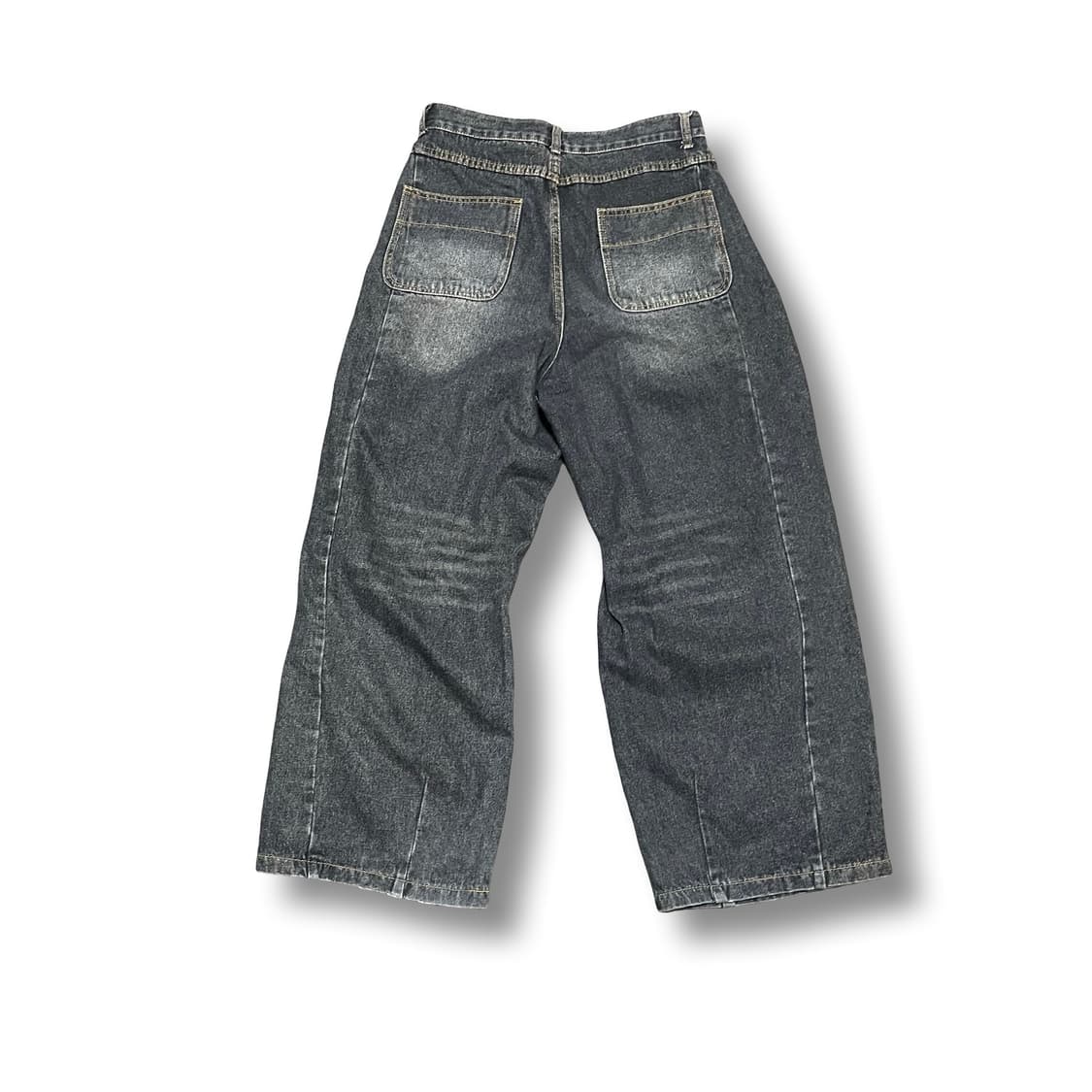 [32] 트릴리온 포켓 워싱 블랙 와이드 벌룬 데님 팬츠 상품이미지3