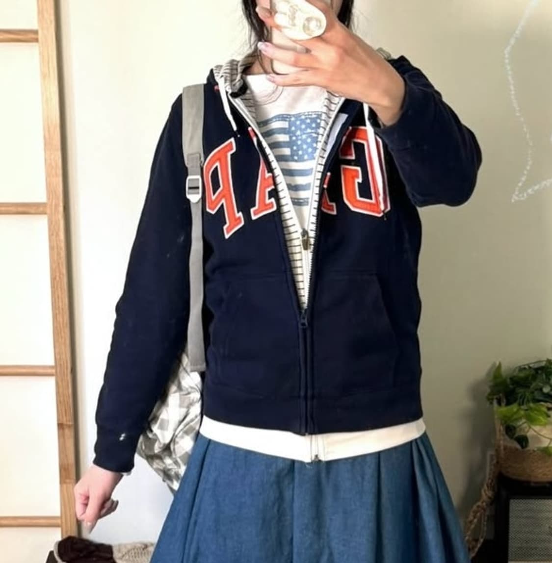 갭네이비후드집업 상의셋 코코모리 와걸 모리 너드 상품이미지1