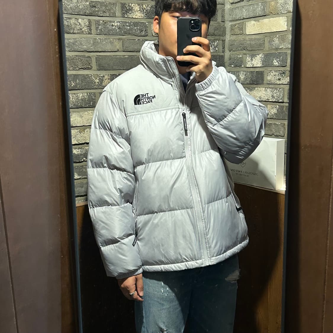 XXL) 노스페이스 눕시 패딩 온볼 패딩 라이트 그레이 상품이미지10