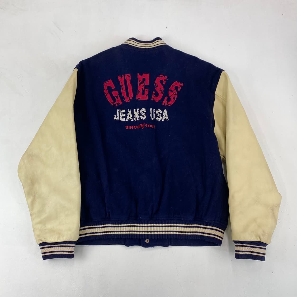90s 게스 암레더 자수 바시티 자켓 (100) 상품이미지2