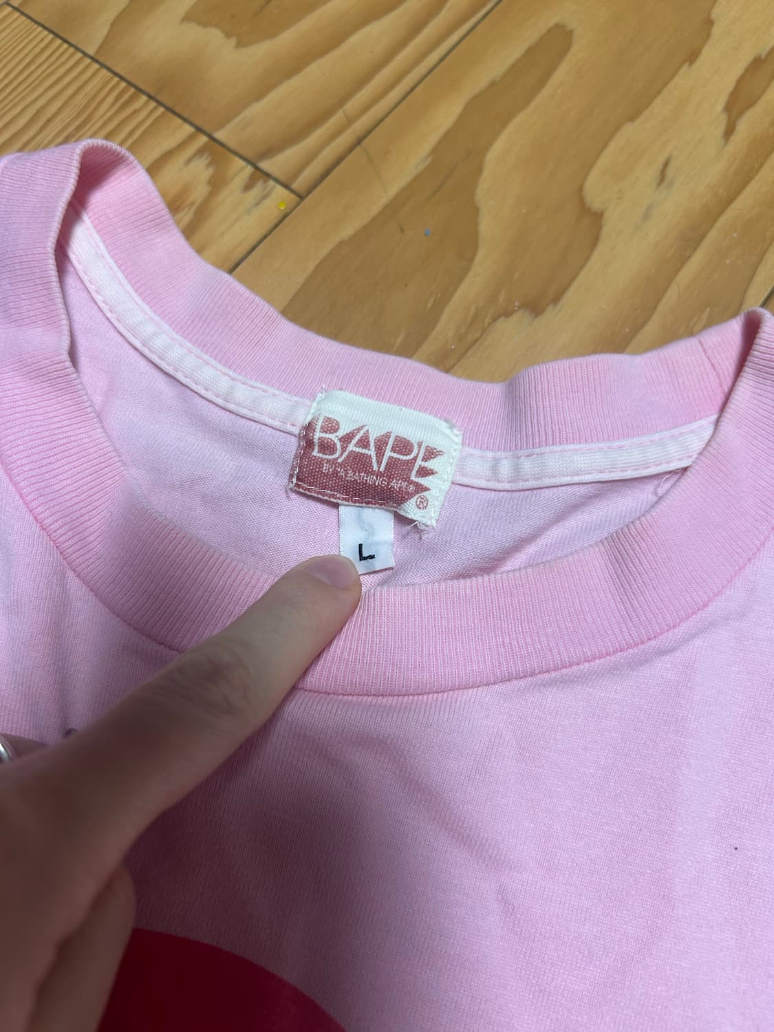 베이프 베이비마일로 딸기우유 핑크 롱슬리브 상품이미지3