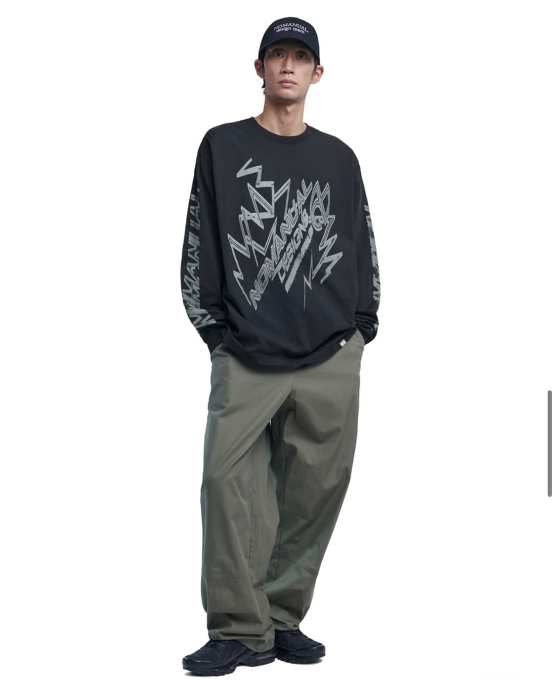 노매뉴얼 NOMANUAL THUNDER LOGO 롱슬리브 블랙 상품이미지3