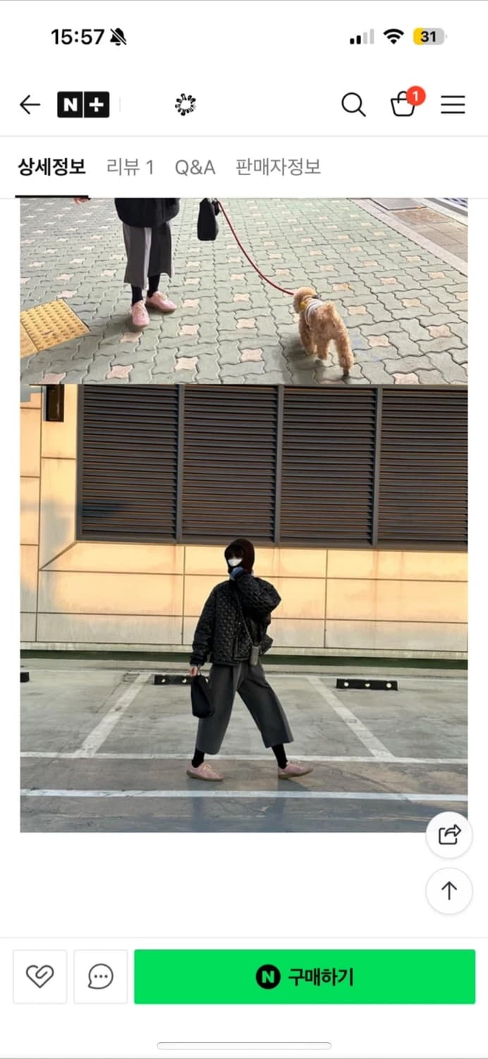 여성 와이드 7부 슬랙스 팬츠 블랙 M 상품이미지4