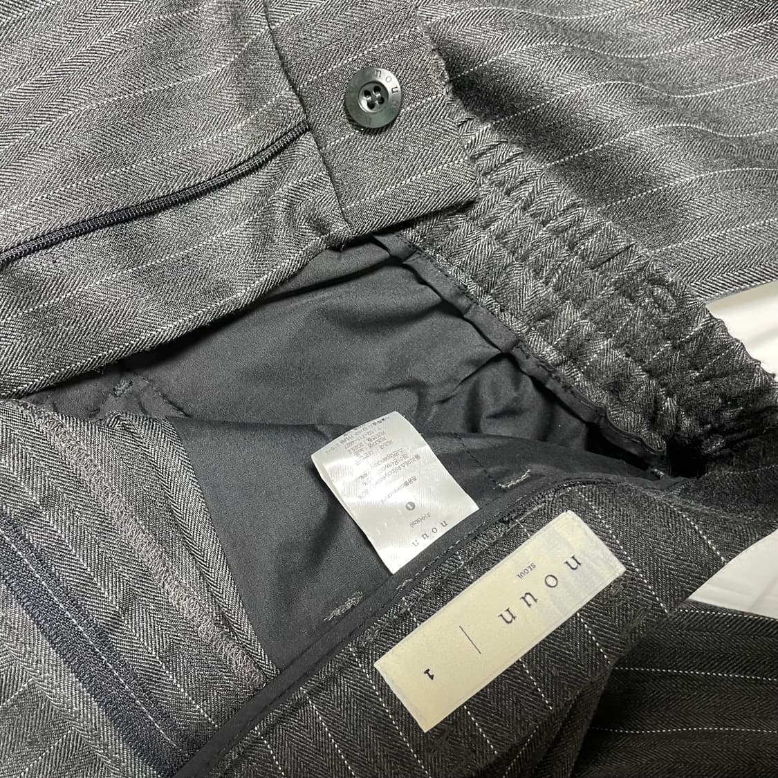 노운 wide tapered pants (stripe charcoal) 상품이미지7